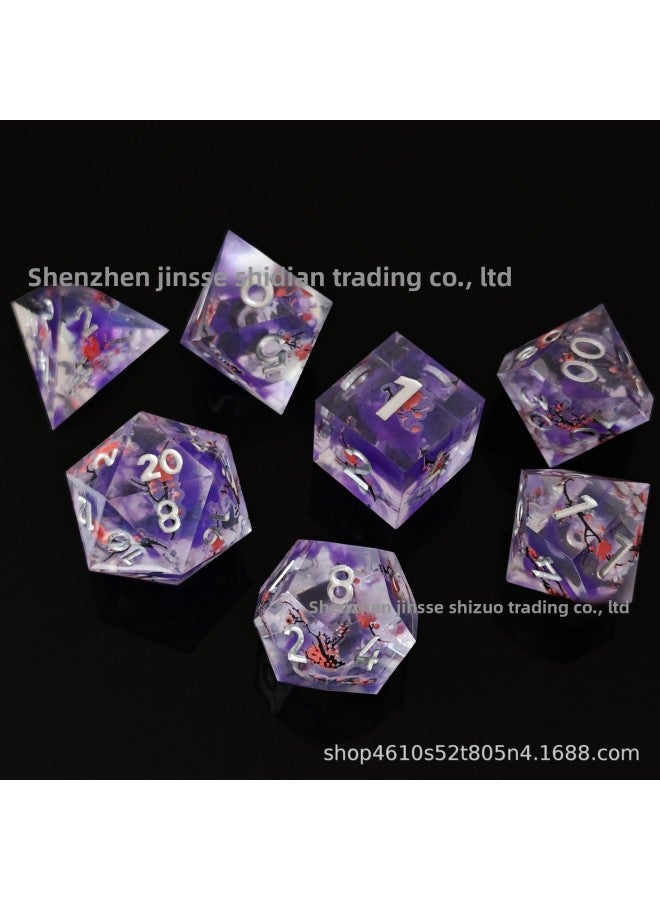 Double Layer Resin Dice Seven-Piece DND Table Tour Dungeons and Dragons COC Run TRPG Krusu Multi-faceted Dice